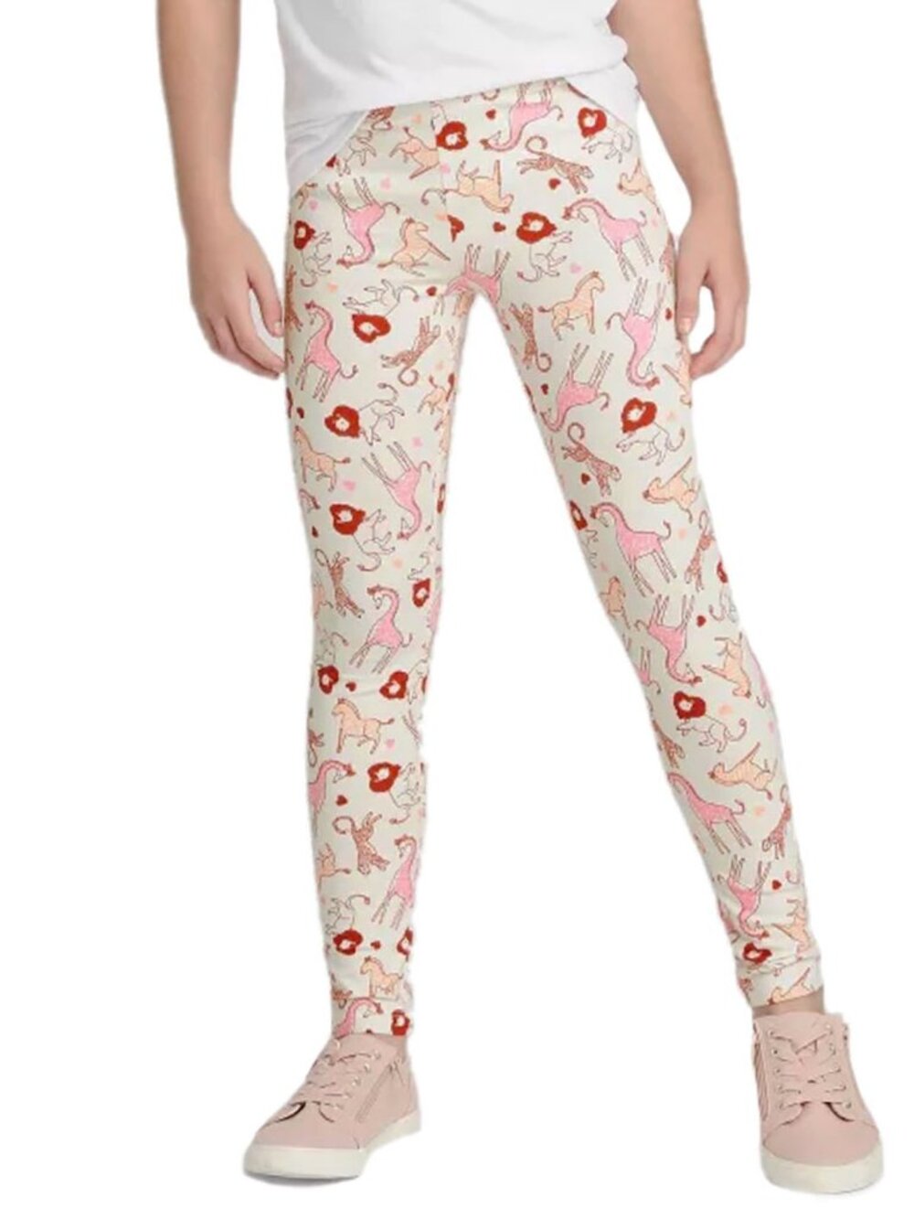 Cat & Jack Girls' Leggings Animal Kingdom Print Tough Cotton Pants Full Length